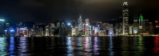 Foto original desta obra — Hong Kong à noite