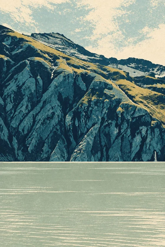 Obra gerada a partir das fotografias originais apresentadas — Facetas da montanha