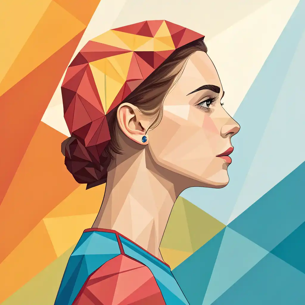 Low Poly style with geometric simplicity and vibrant polygons