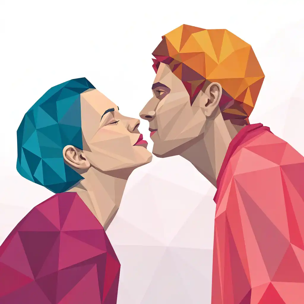 Low Poly style with geometric simplicity and vibrant polygons