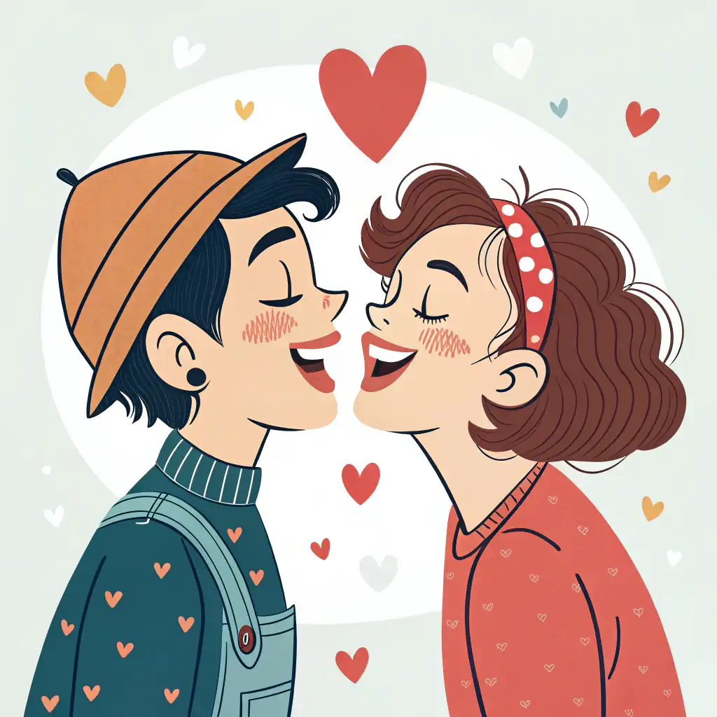 Cartoon style with bold outlines, simplified forms, and playful vibe