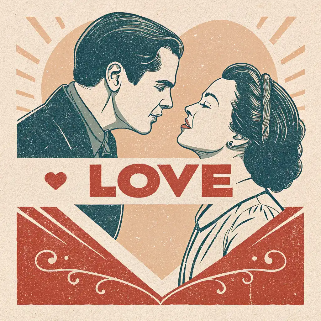 Retro Poster style with bold typography, flat colors, and vintage design
