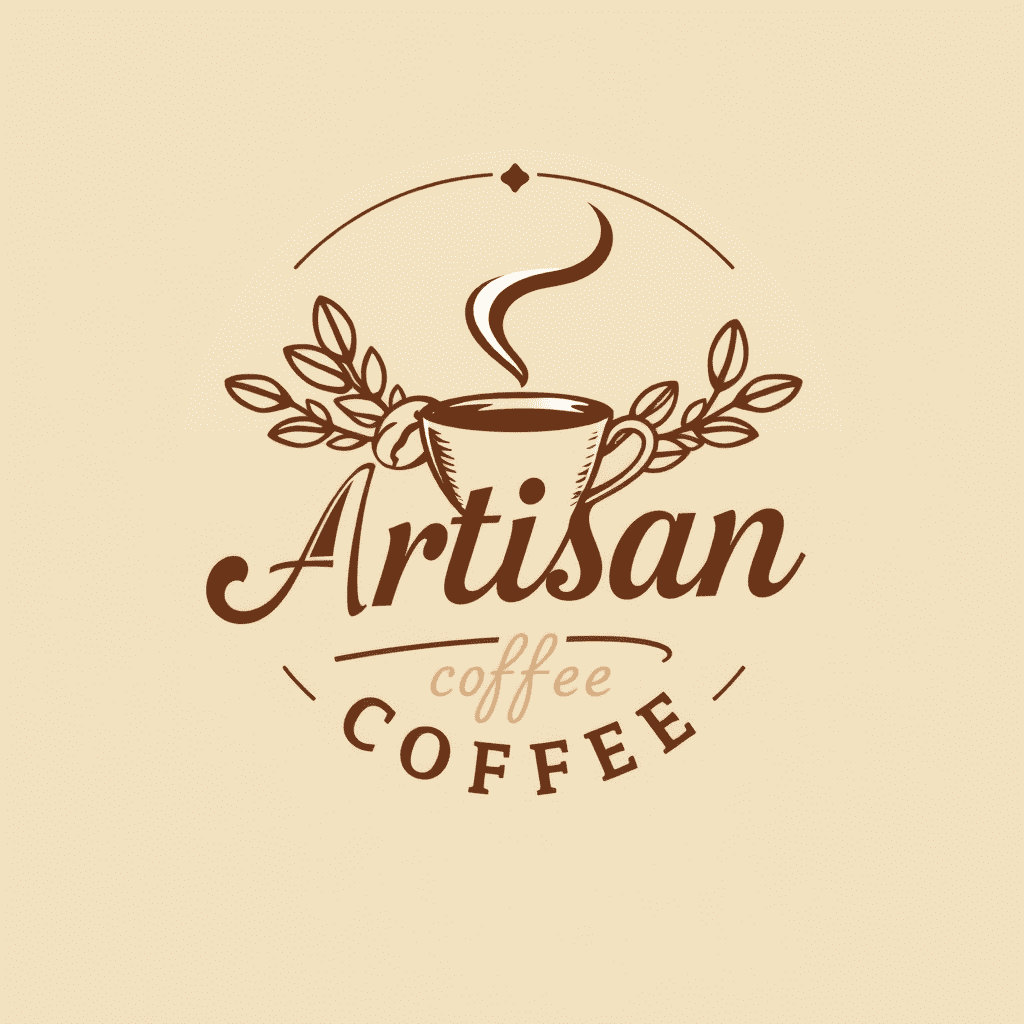 Custom vintage coffee shop logo design featuring artisanal elements and warm colors, demonstrating VividGen AI logo maker's versatile style options